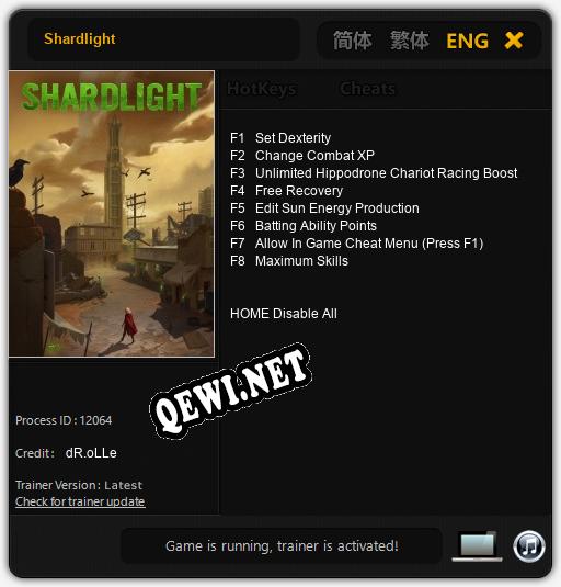 Shardlight: Трейнер +8 [v1.3]