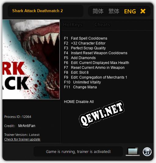 Трейнер для Shark Attack Deathmatch 2 [v1.0.6]
