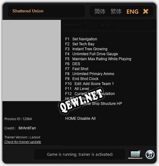 Shattered Union: Читы, Трейнер +14 [MrAntiFan]