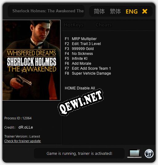 Sherlock Holmes: The Awakened The Whispered Dreams: ТРЕЙНЕР И ЧИТЫ (V1.0.34)