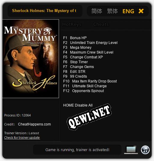 Sherlock Holmes: The Mystery of the Mummy: ТРЕЙНЕР И ЧИТЫ (V1.0.73)