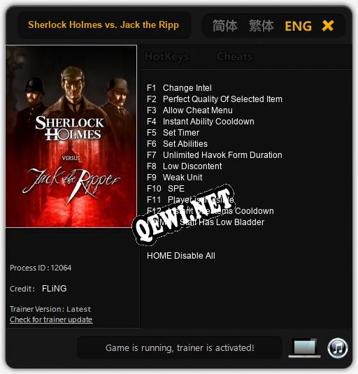 Sherlock Holmes vs. Jack the Ripper: ТРЕЙНЕР И ЧИТЫ (V1.0.89)