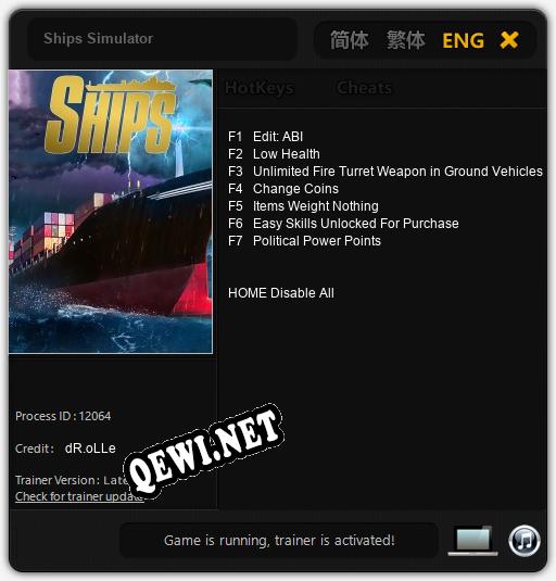 Ships Simulator: Трейнер +7 [v1.3]