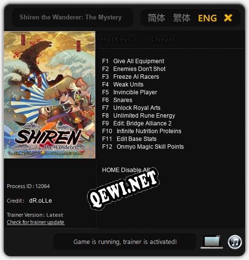 Shiren the Wanderer: The Mystery Dungeon of Serpentcoil Island: Трейнер +12 [v1.5]