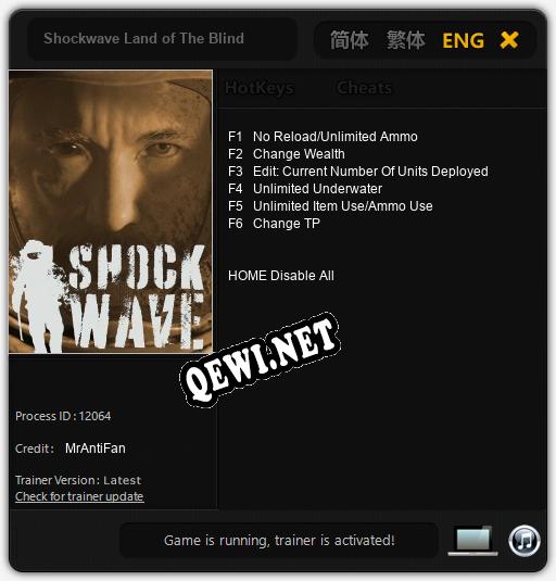 Shockwave Land of The Blind: ТРЕЙНЕР И ЧИТЫ (V1.0.10)
