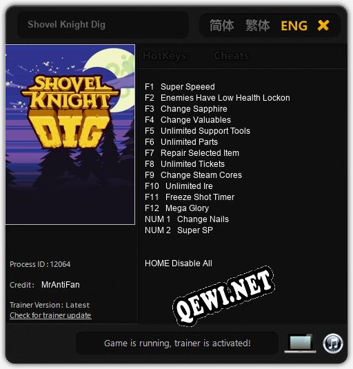 Shovel Knight Dig: Читы, Трейнер +14 [MrAntiFan]