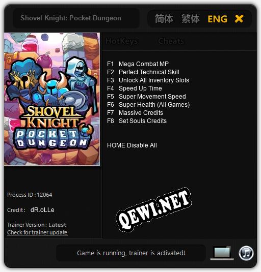 Shovel Knight: Pocket Dungeon: Трейнер +8 [v1.9]