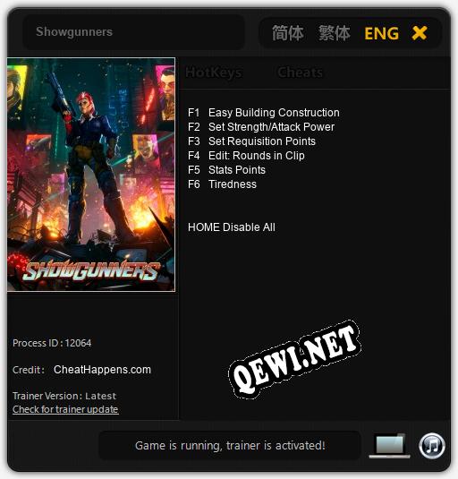 Трейнер для Showgunners [v1.0.6]