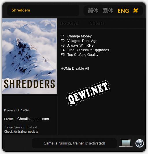 Shredders: Трейнер +5 [v1.3]