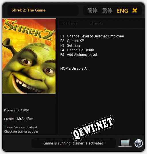 Трейнер для Shrek 2: The Game [v1.0.5]