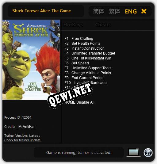 Shrek Forever After: The Game: Трейнер +11 [v1.3]