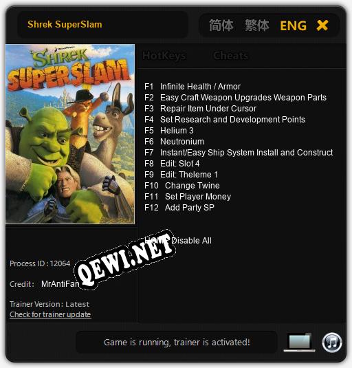 Shrek SuperSlam: ТРЕЙНЕР И ЧИТЫ (V1.0.93)