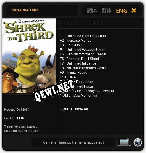 Shrek the Third: ТРЕЙНЕР И ЧИТЫ (V1.0.15)