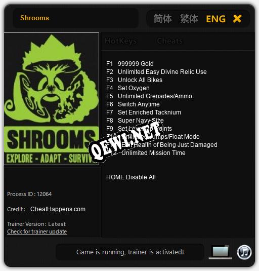 Трейнер для Shrooms [v1.0.1]