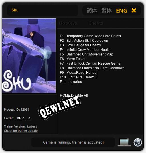 Трейнер для Shu [v1.0.2]