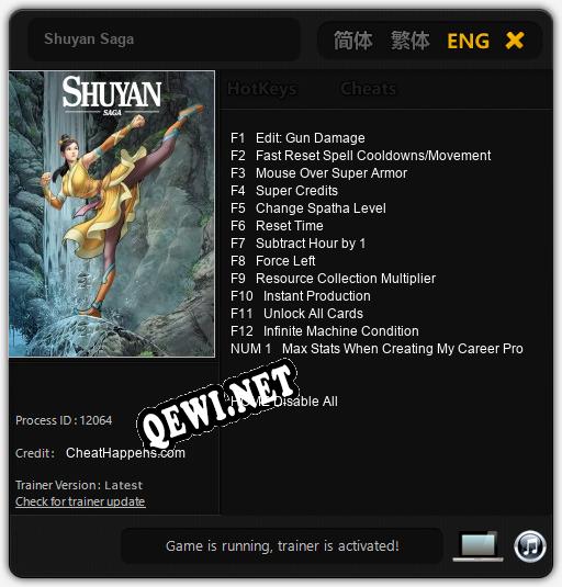 Shuyan Saga: Читы, Трейнер +13 [CheatHappens.com]