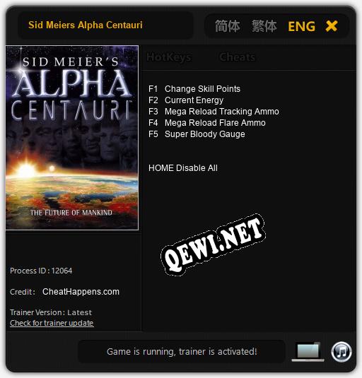 Трейнер для Sid Meiers Alpha Centauri [v1.0.2]