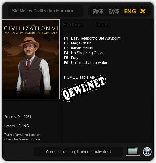 Sid Meiers Civilization 6: Australia: Трейнер +6 [v1.9]