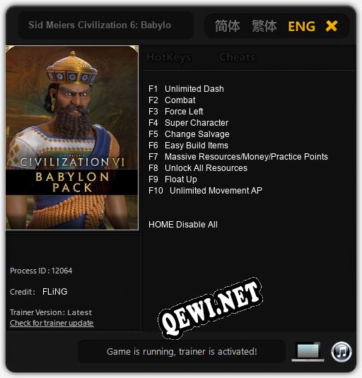 Sid Meiers Civilization 6: Babylon: Трейнер +10 [v1.9]