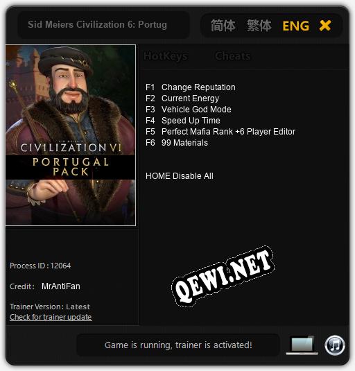 Sid Meiers Civilization 6: Portugal: Читы, Трейнер +6 [MrAntiFan]