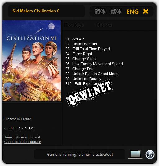 Sid Meiers Civilization 6: ТРЕЙНЕР И ЧИТЫ (V1.0.82)