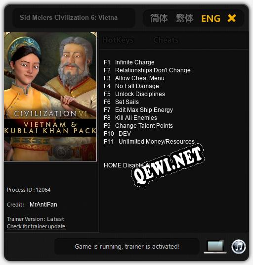 Sid Meiers Civilization 6: Vietnam Kublai Khan: Трейнер +11 [v1.6]