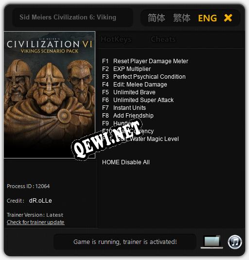 Sid Meiers Civilization 6: Vikings: Читы, Трейнер +11 [dR.oLLe]