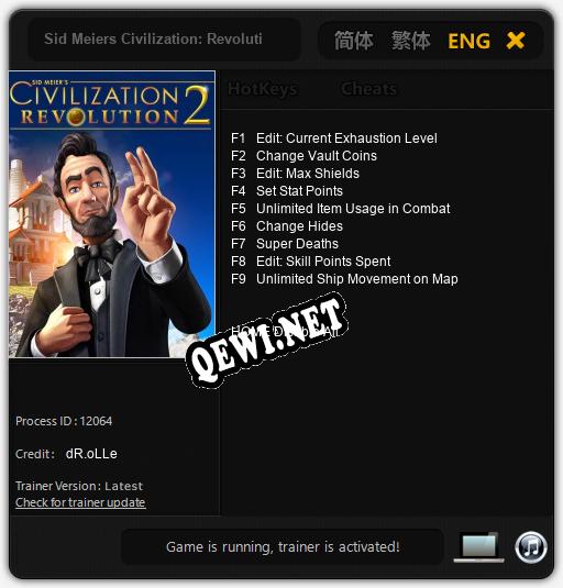 Трейнер для Sid Meiers Civilization: Revolution 2 [v1.0.2]