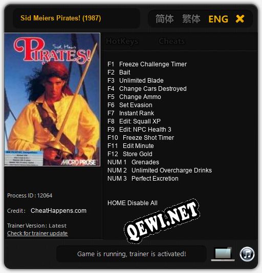 Трейнер для Sid Meiers Pirates! (1987) [v1.0.8]