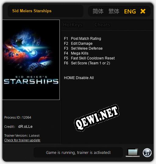 Трейнер для Sid Meiers Starships [v1.0.9]