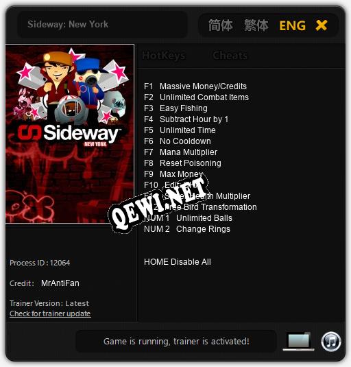 Sideway: New York: Трейнер +14 [v1.9]