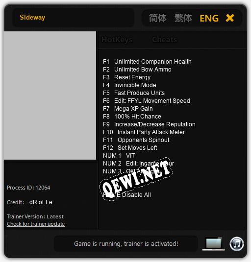 Sideway: ТРЕЙНЕР И ЧИТЫ (V1.0.78)