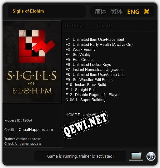 Sigils of Elohim: Читы, Трейнер +13 [CheatHappens.com]