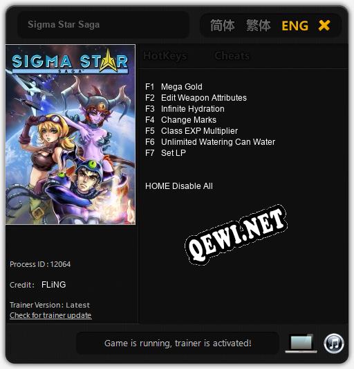 Трейнер для Sigma Star Saga [v1.0.3]