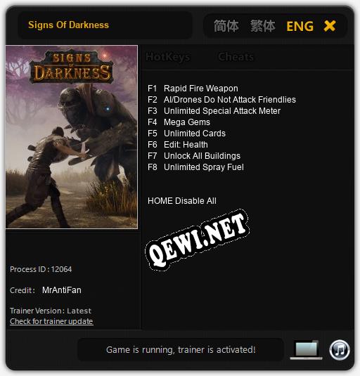 Signs Of Darkness: Трейнер +8 [v1.1]