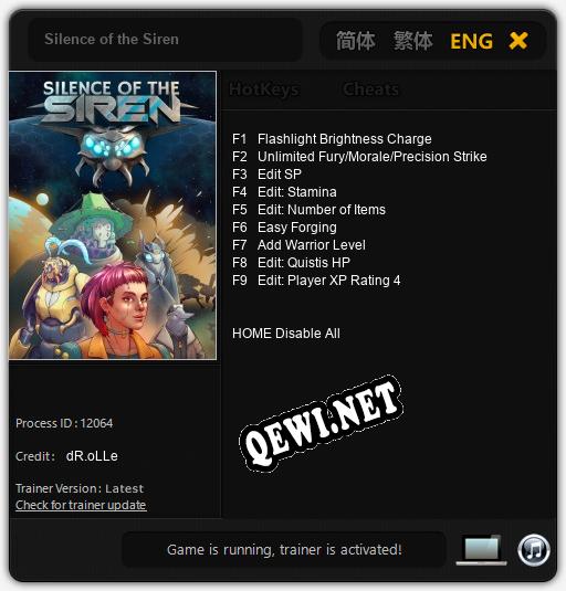 Трейнер для Silence of the Siren [v1.0.3]