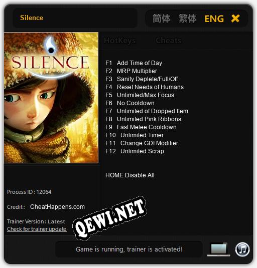 Silence: Трейнер +12 [v1.9]