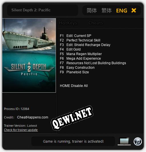 Silent Depth 2: Pacific: Трейнер +9 [v1.6]