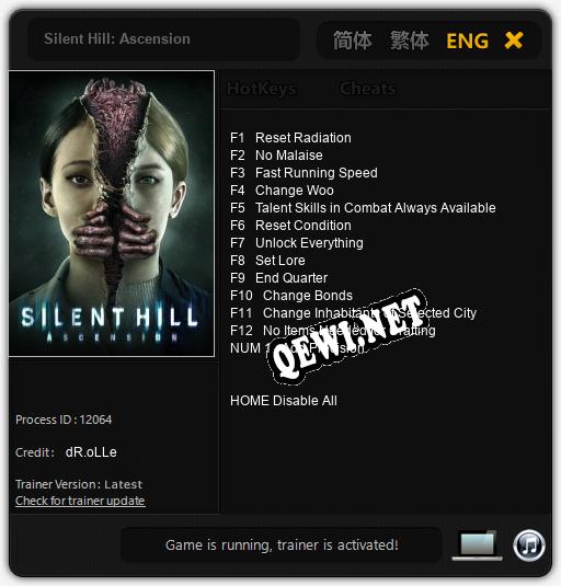 Silent Hill: Ascension: Читы, Трейнер +13 [dR.oLLe]