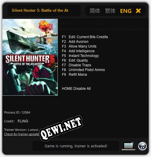 Silent Hunter 5: Battle of the Atlantic: Читы, Трейнер +9 [FLiNG]