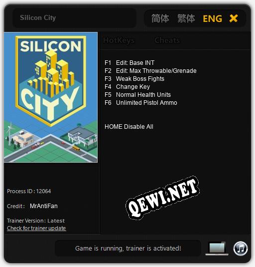 Трейнер для Silicon City [v1.0.7]