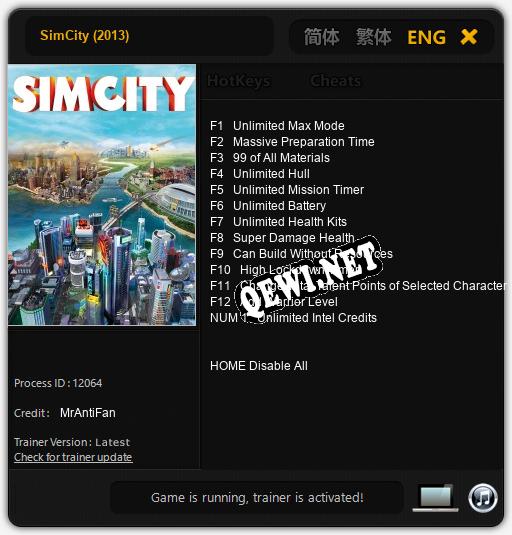 SimCity (2013): Трейнер +13 [v1.5]