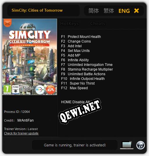 SimCity: Cities of Tomorrow: ТРЕЙНЕР И ЧИТЫ (V1.0.18)