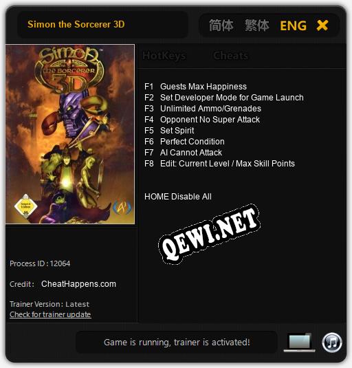 Трейнер для Simon the Sorcerer 3D [v1.0.7]