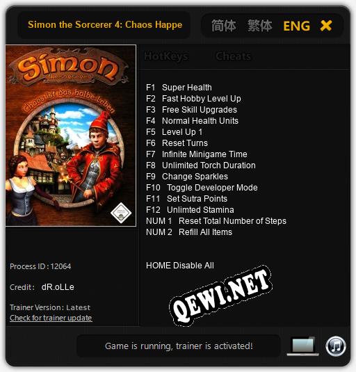 Simon the Sorcerer 4: Chaos Happens: ТРЕЙНЕР И ЧИТЫ (V1.0.28)