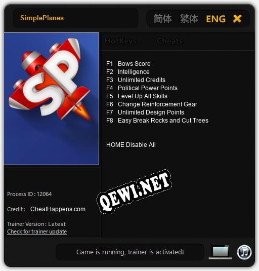 SimplePlanes: Читы, Трейнер +8 [CheatHappens.com]