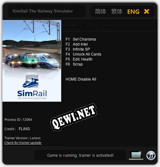 Трейнер для SimRail The Railway Simulator [v1.0.2]