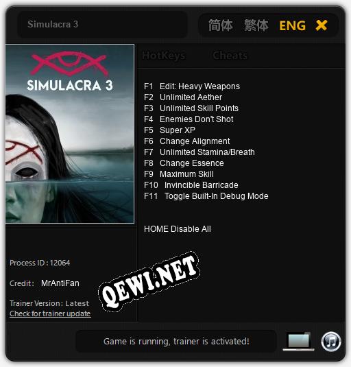 Трейнер для Simulacra 3 [v1.0.6]