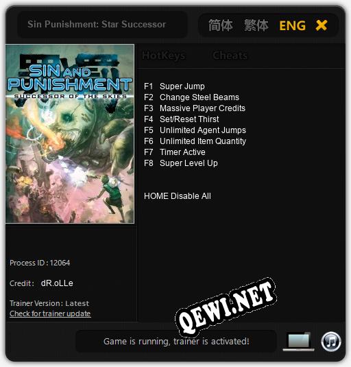 Sin Punishment: Star Successor: Трейнер +8 [v1.8]
