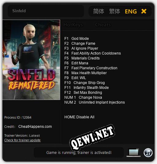 Sinfeld: Трейнер +14 [v1.6]